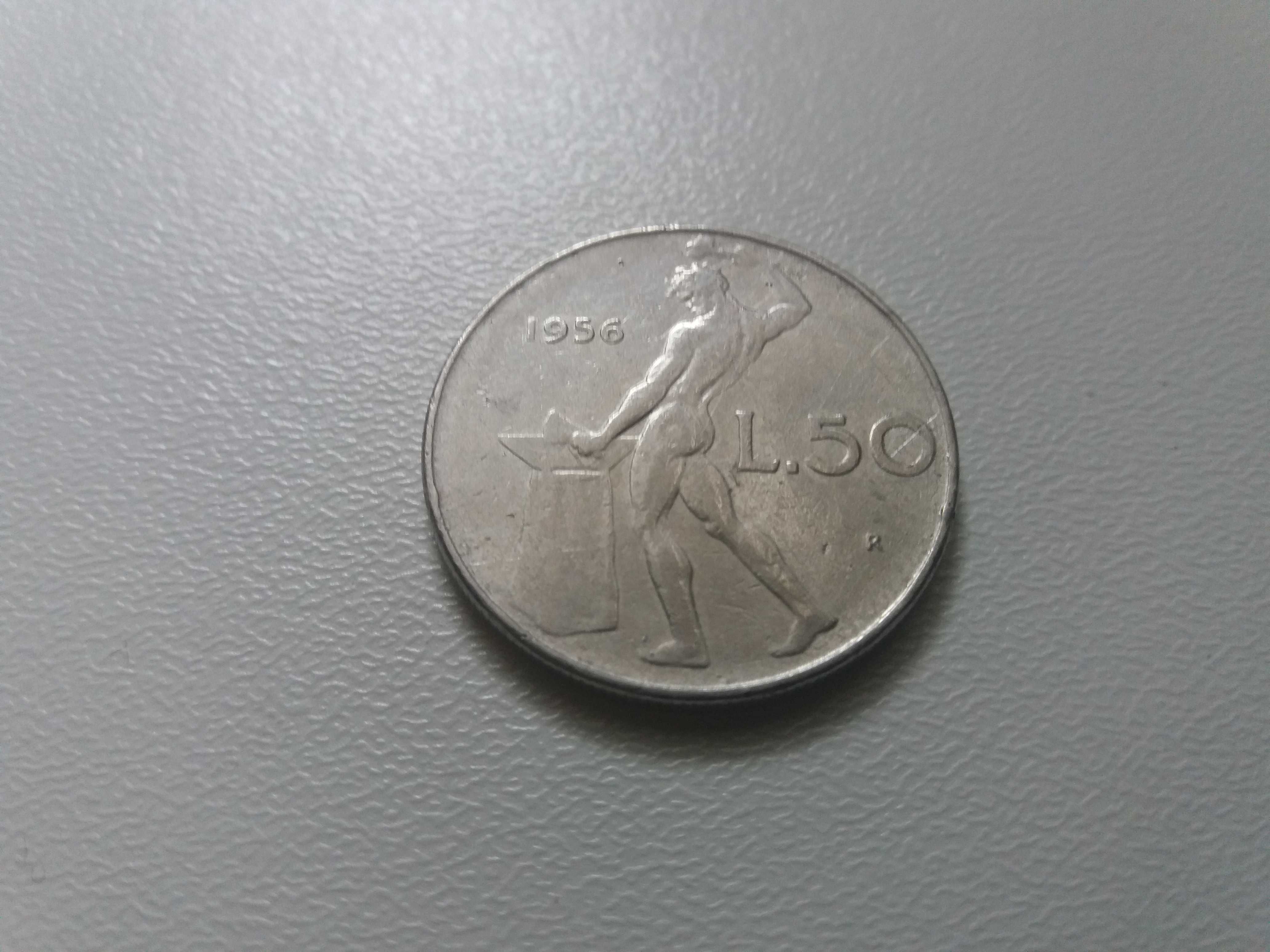 Moneta Włochy 50 LIRE, 1956, Rome,