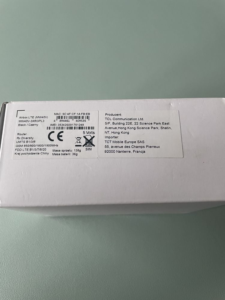 Router przenośny Airbox LTE MW40 Orange BEZ BATERII