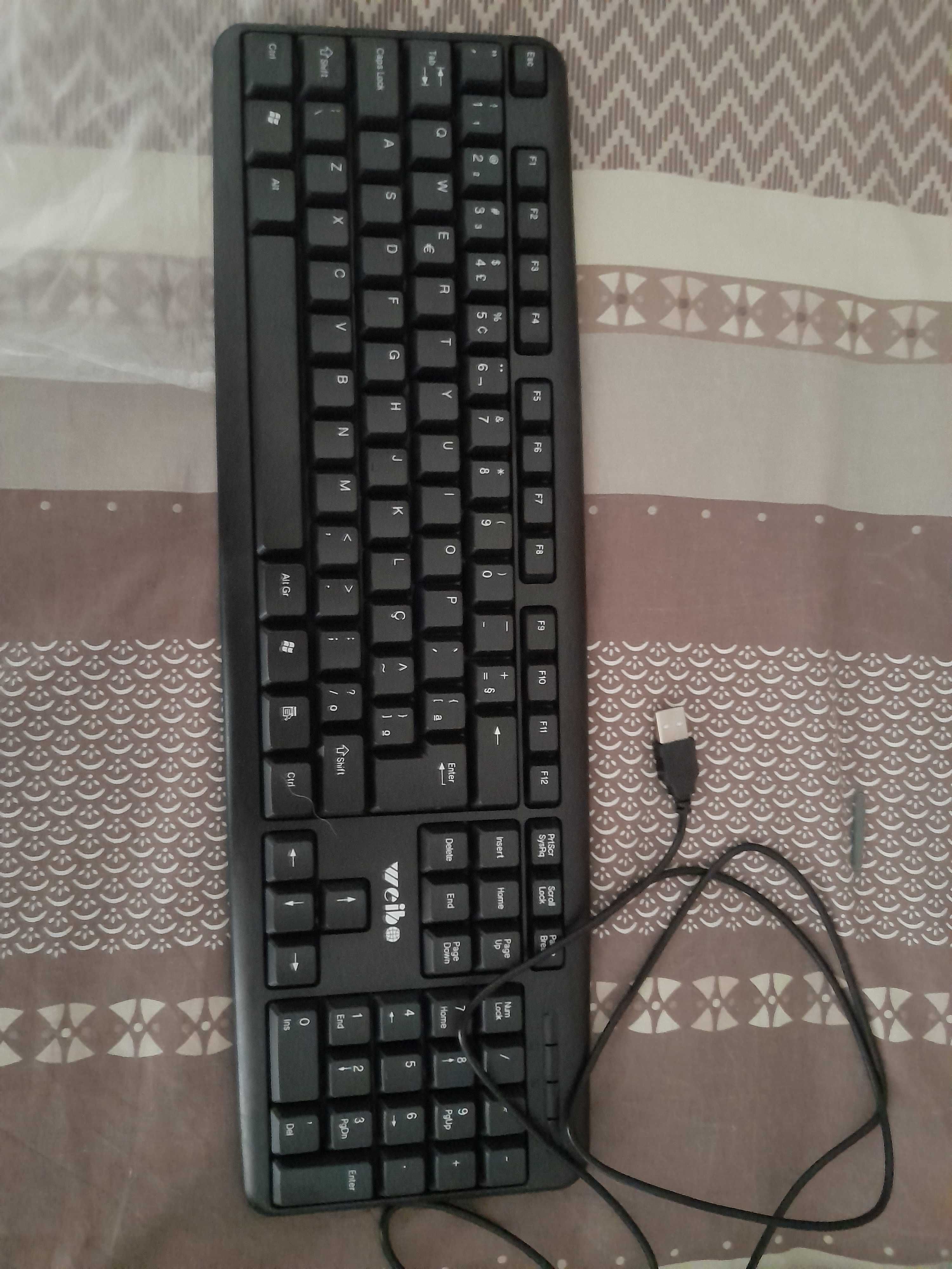 Teclado para pc com ligação USB