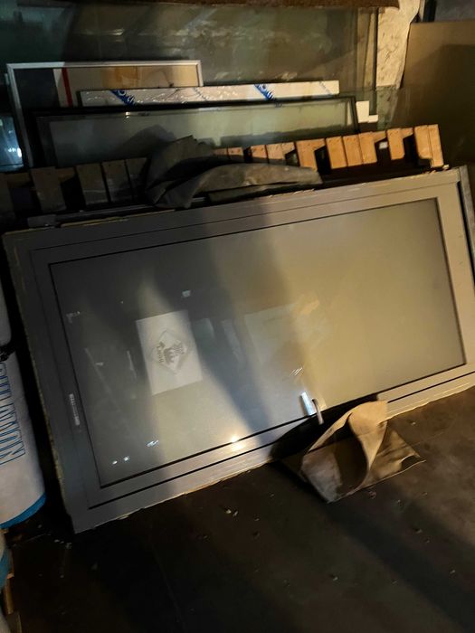 Drzwi szklano aluminiowe 90 lewe kolor RAL 9006 5 szt
