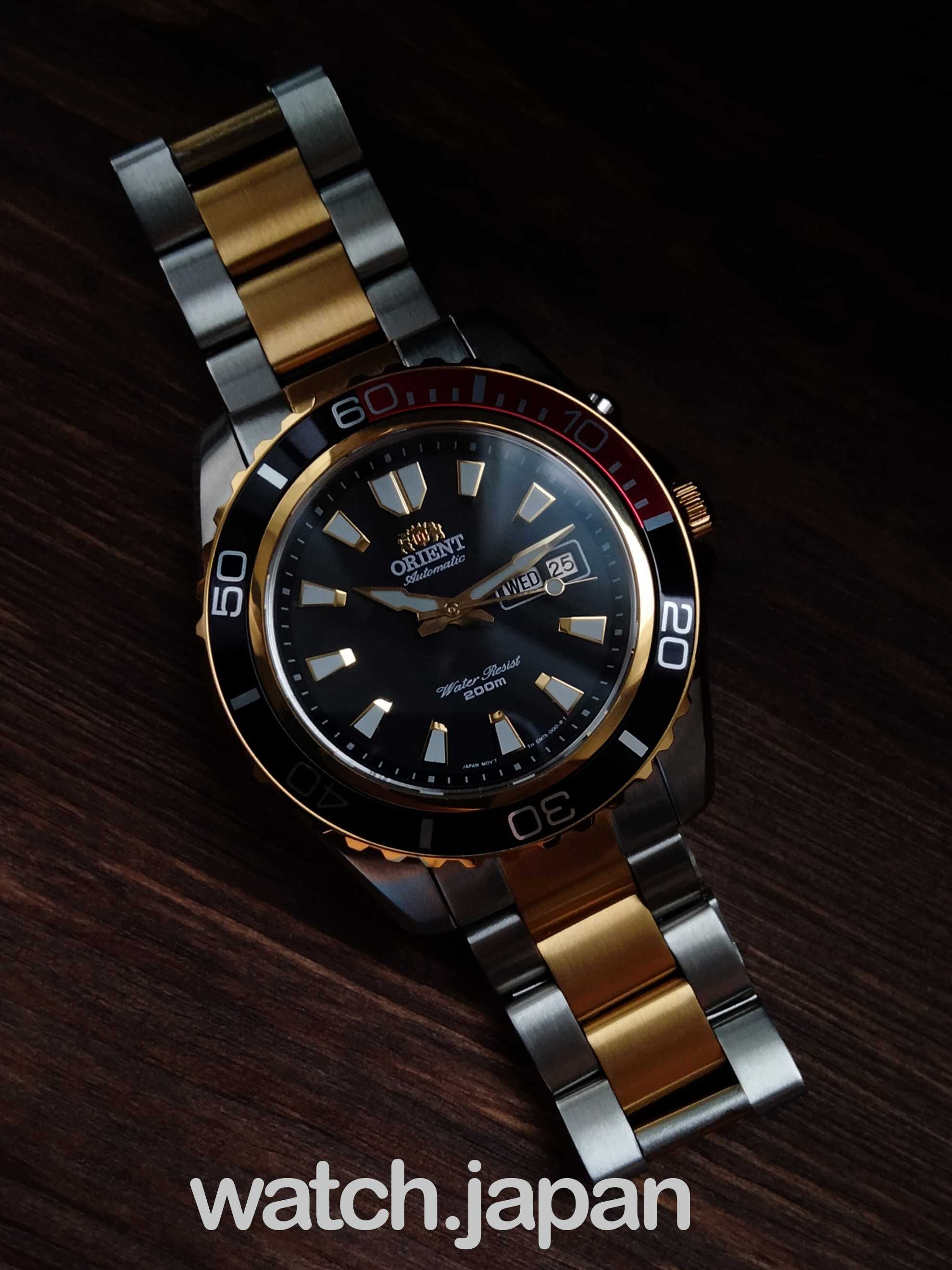 Часы - Годинник дайвер Orient Mako XL Gold Black-Red + Коробочка