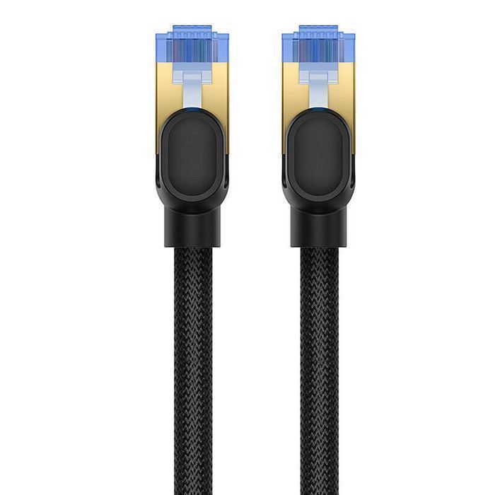10M Kat. Kabel Baseus Oplocie Sieciowy Ethernet Rj45, (Czarny) 10Gbps,