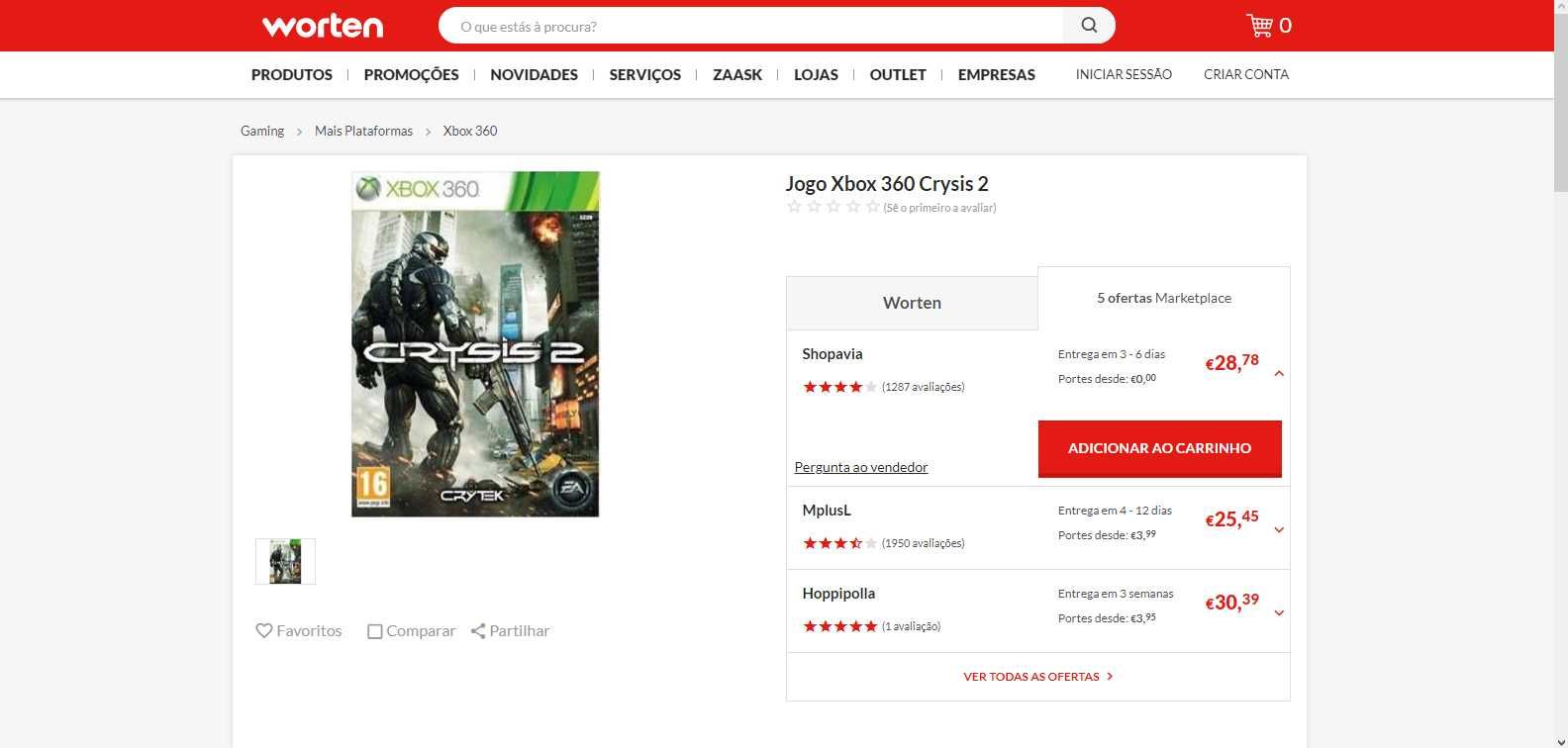 Xbox 360- Crysis 2 (selado)