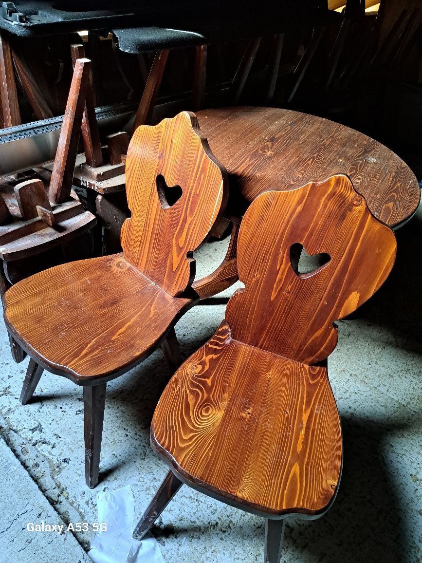 Stolik okrągły +2 krzesła