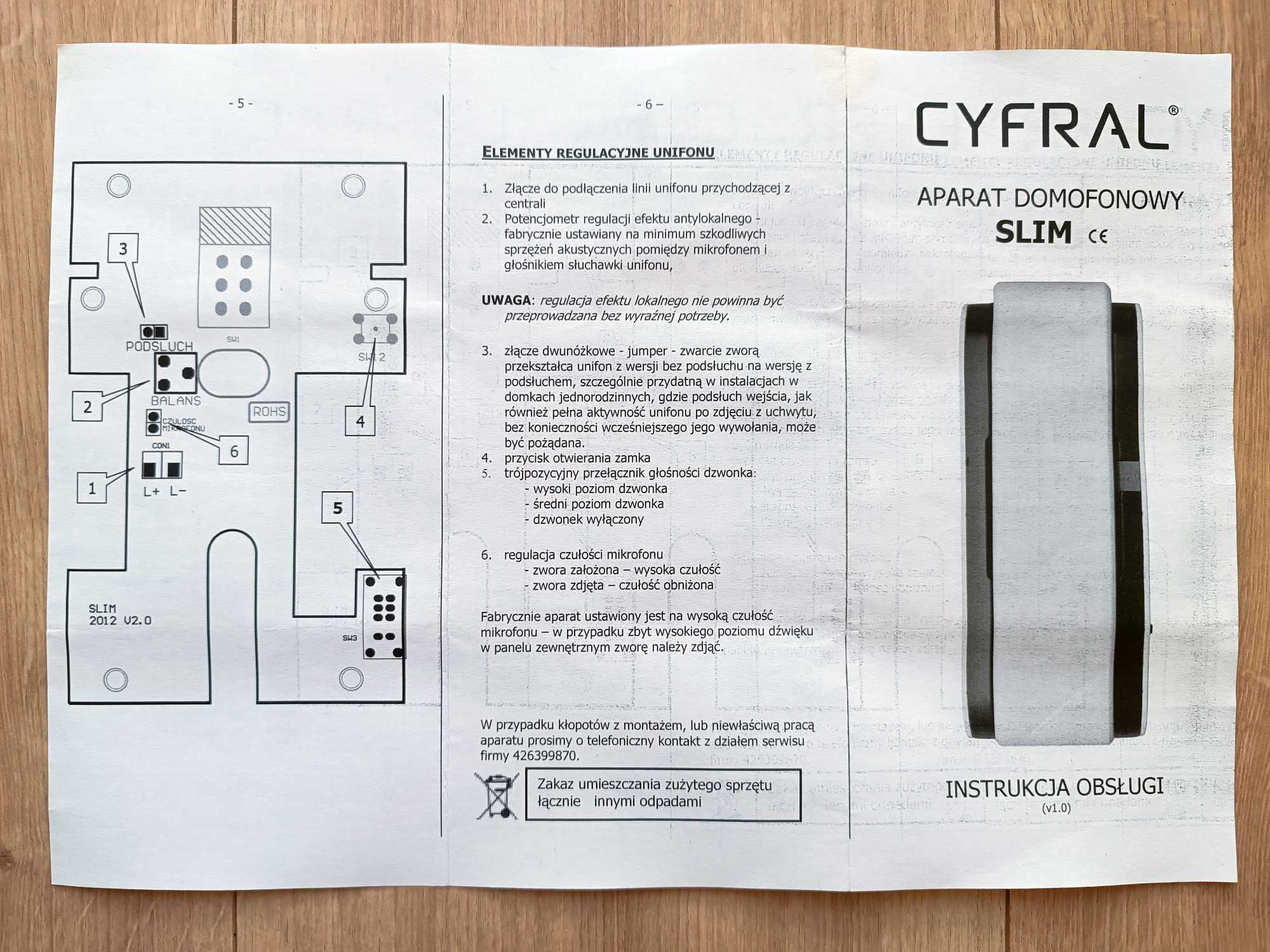 unifon słuchawka domofon analogowa (2-przewodowa) CYFRAL ADA-03C4 SLIM