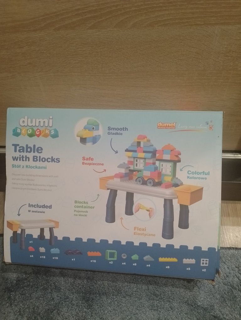Stół z klockami Dumel DUMI Blocks miękkie gumowe