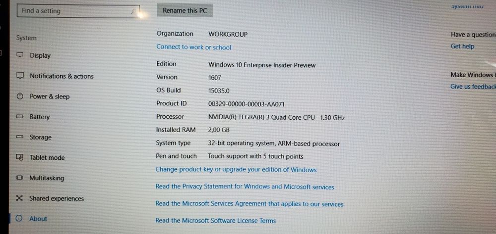 Microsoft Surfase Windows RT 2/64