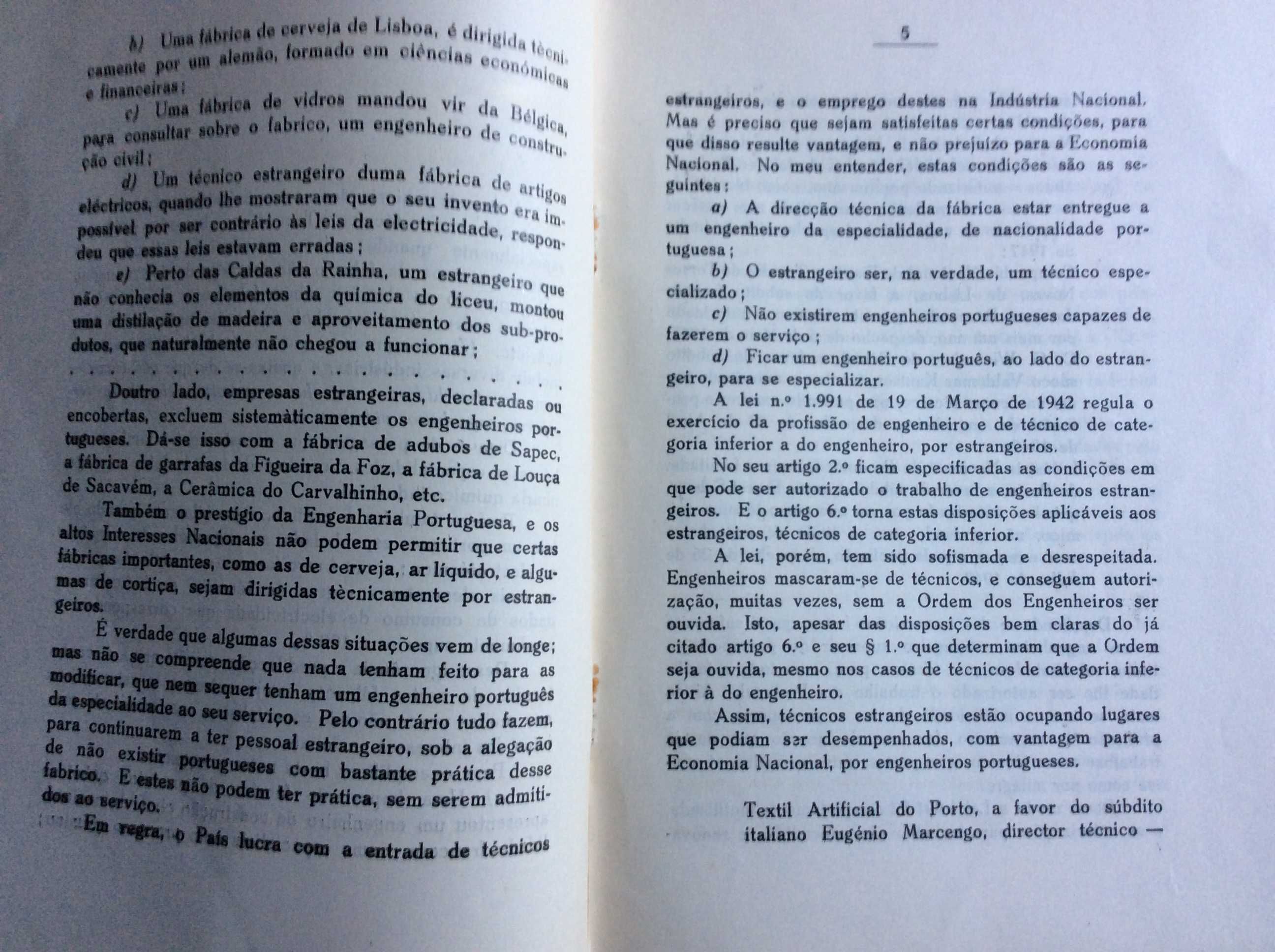 Técnicos estrangeiros ao serviço da indústria. Tese, 1948