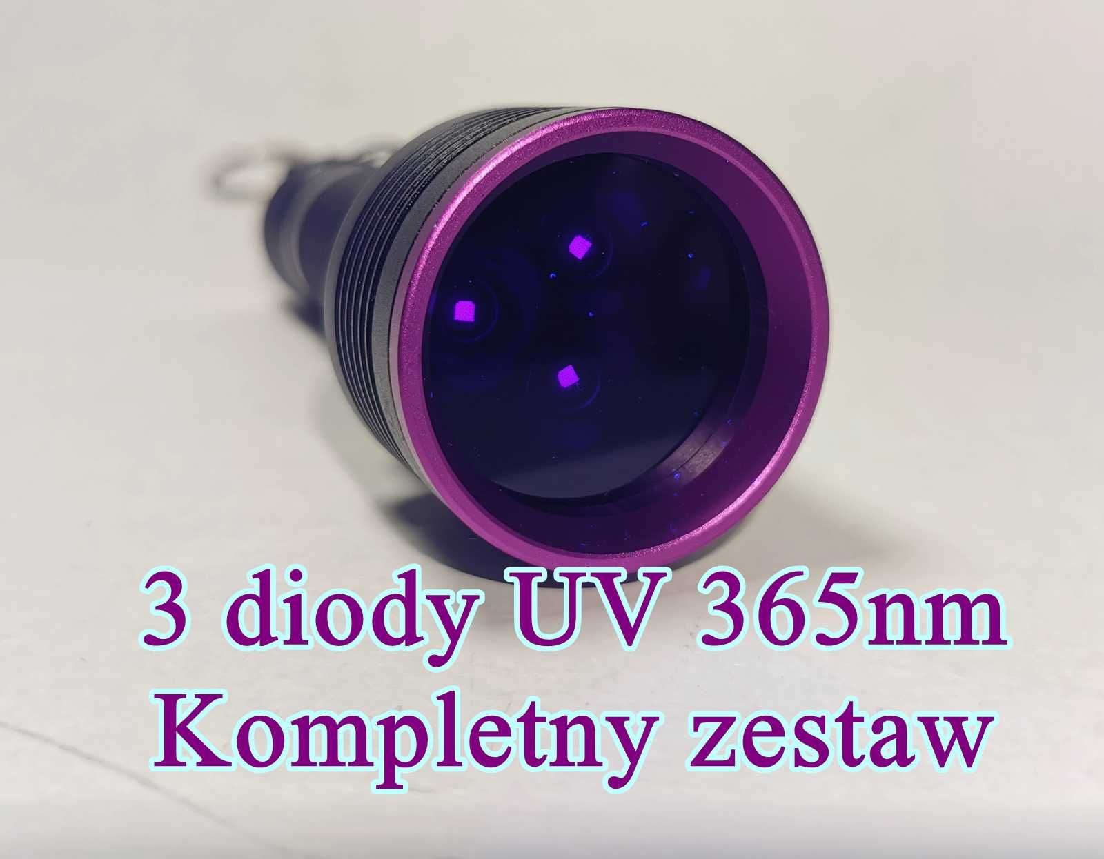 Latarka UV, dł. fali 365nm, głęboki ultrafiolet. Odkrywa niewidzialne.