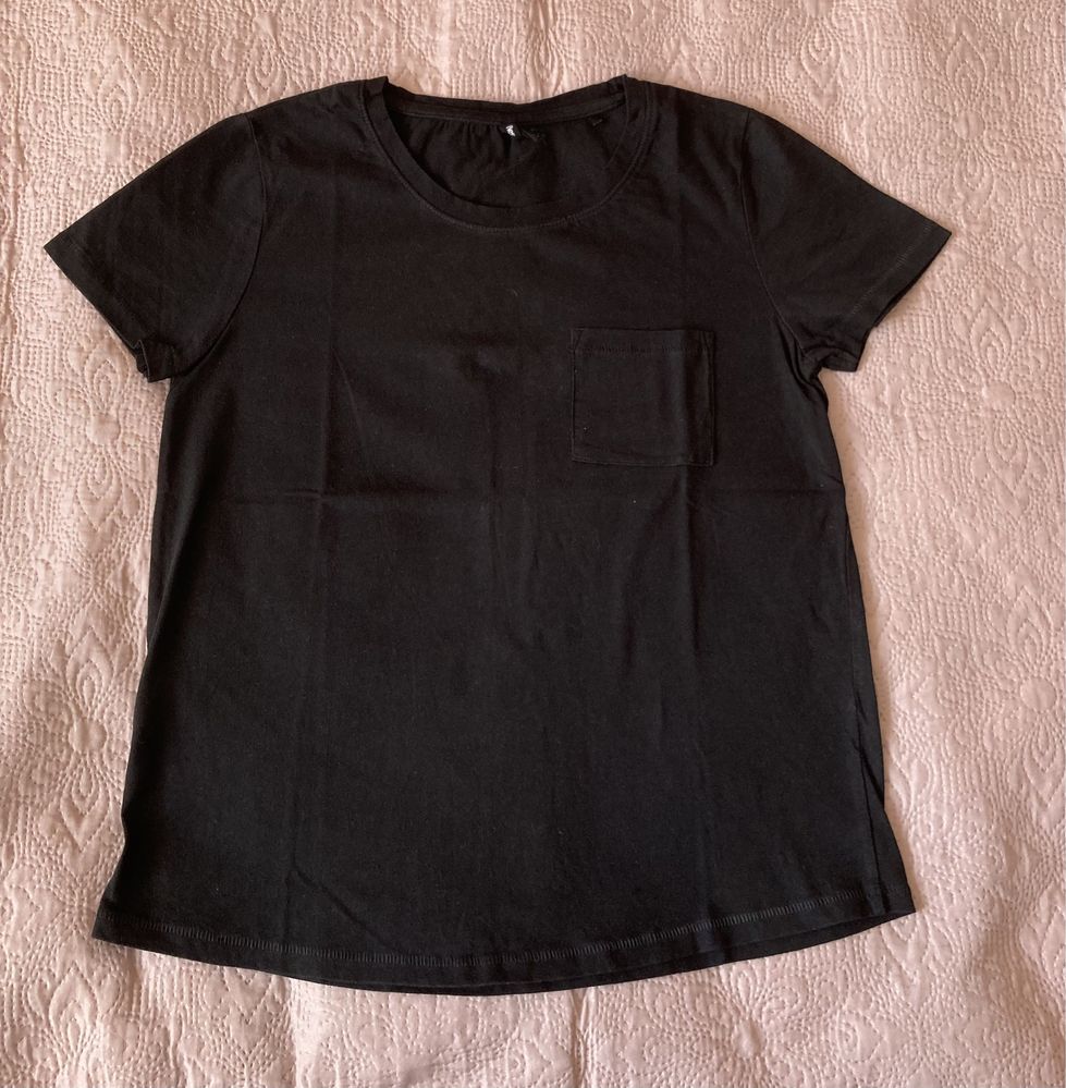 Sinsay czarny klasyczny t-shirt bawełna S