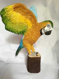 Papuga rzeźba lipowa 30cm