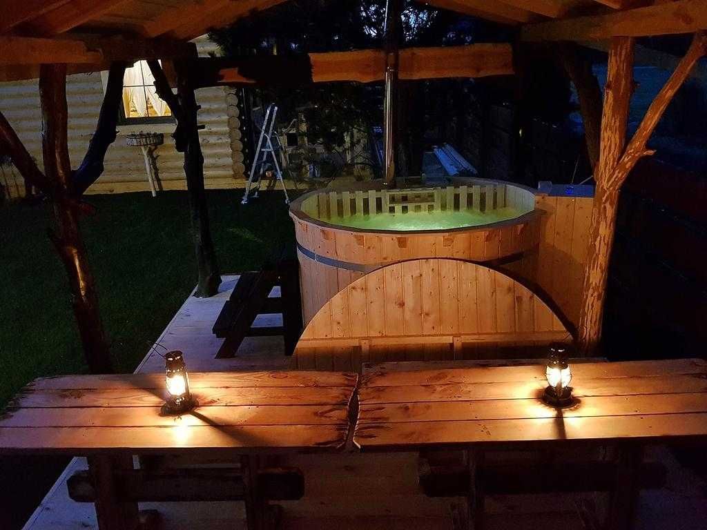 majówka nad morzem domki z bala Jastrzębia Góra beczka jacuzzi sauna