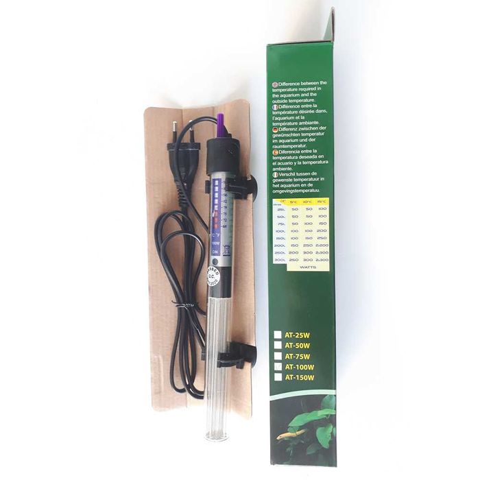 Обогреватели от 25W до 300W с терморегулятором для аквариумов