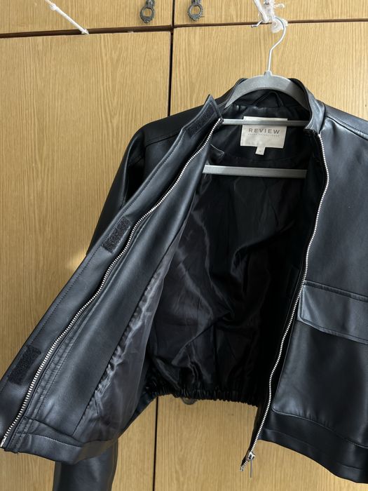 Укорочена Куртка з екошкіри жіноча Review