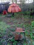 Lampa regulowana ze stolikiem gazetnikiem igielit Gałecki vintage PRL