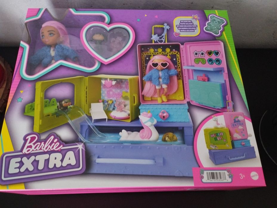 Barbie extra zestaw+ mała lalka + zwierzątka