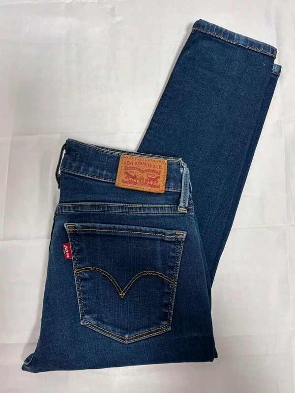 Levi's 710 Super Skinny W26 L30 granatowe damskie jeansy elastyczne