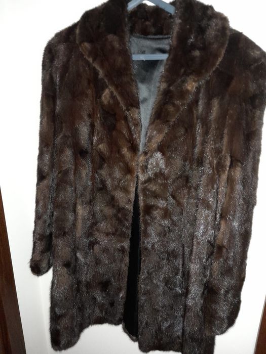 Casaco de vison castanho