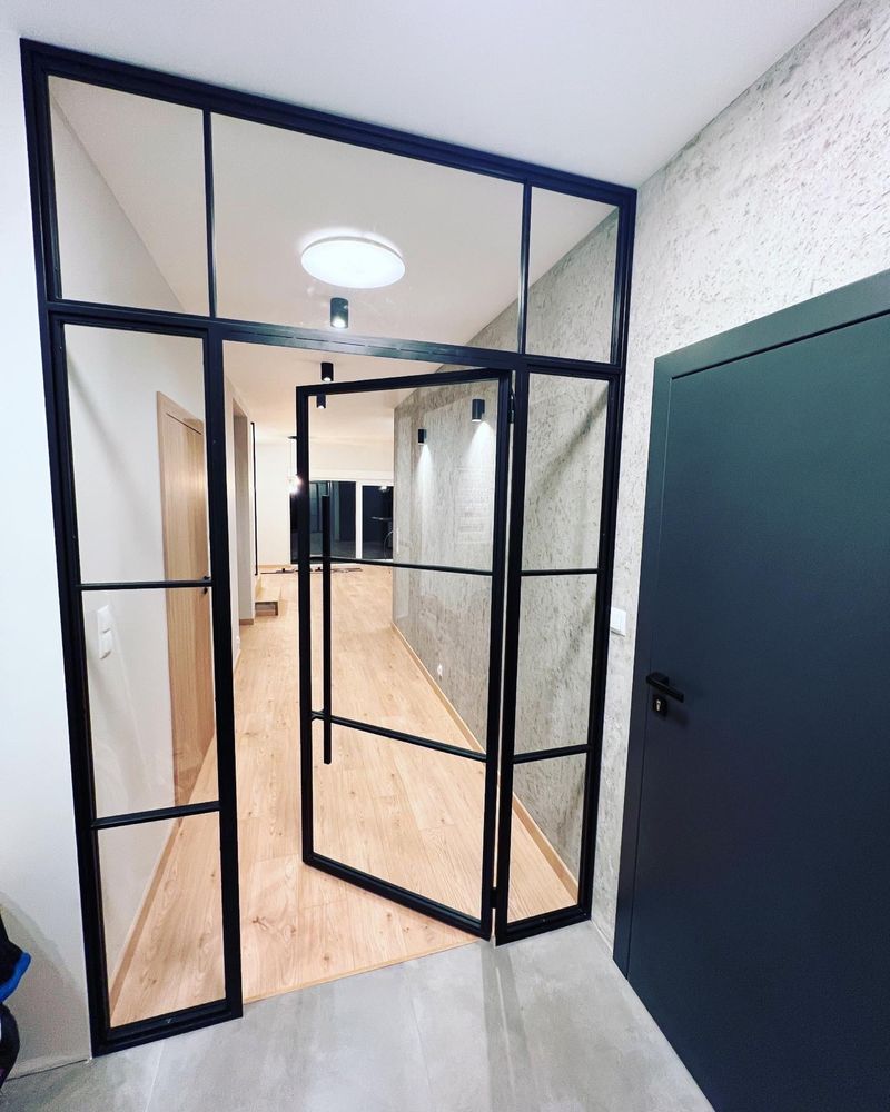 Drzwi loftowe, ścianki zabudowy szklane w stylu loft