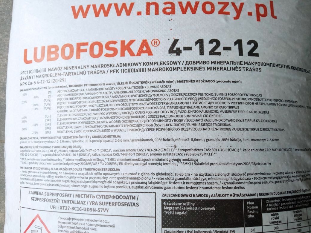 Sprzedam nawóz Lubofoska firmy Luvena 50kg
NAWÓZ LUBOFOSKA ® 4-1