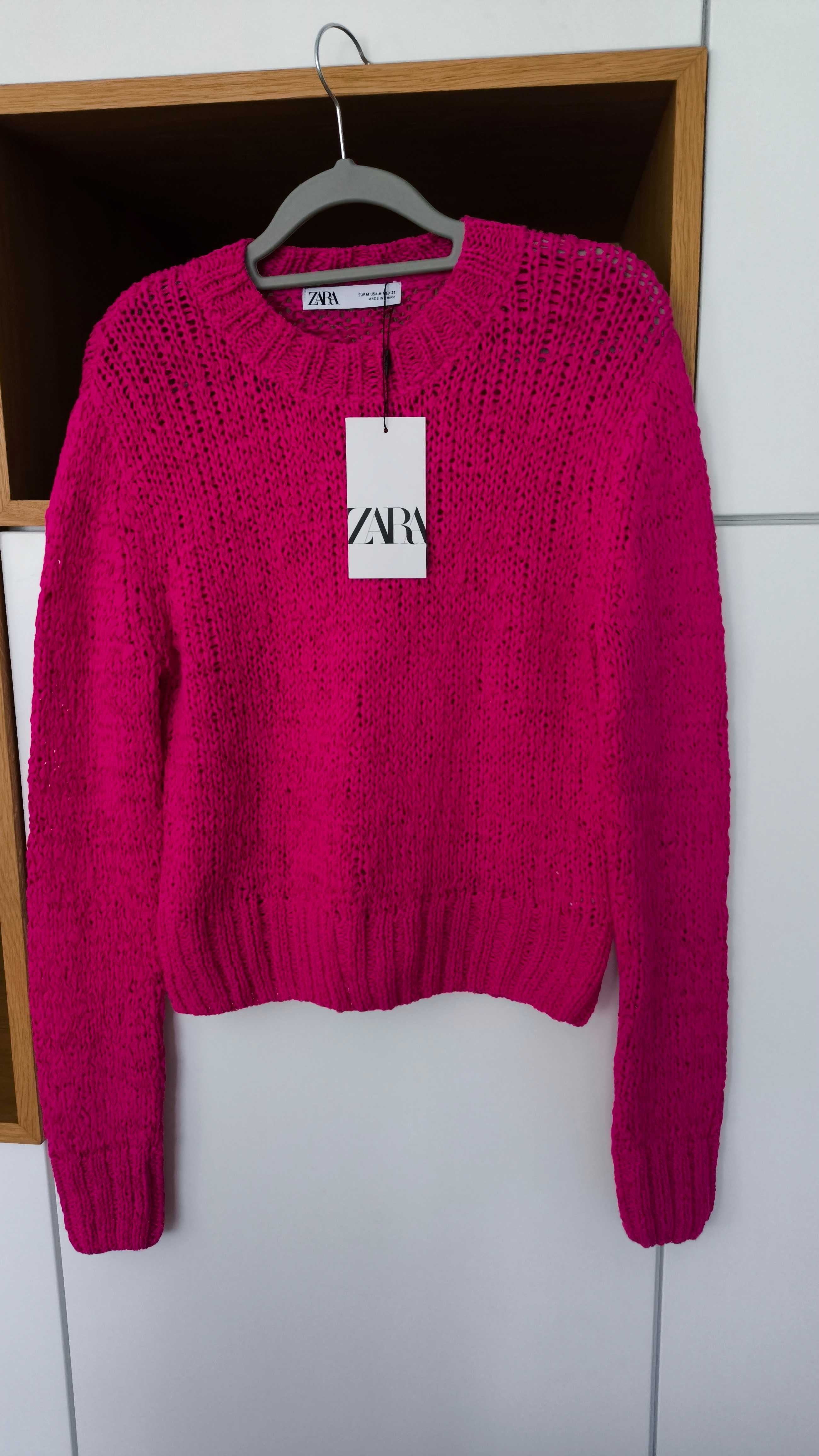 Sweter Zara M Sweterek fuksja