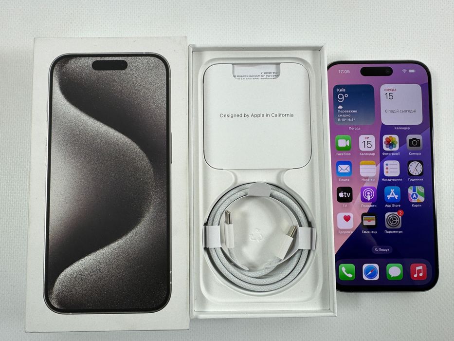 iPhone 15 Pro 128GB eSim White Titanium MTQN3 Магазин Гарантія 256