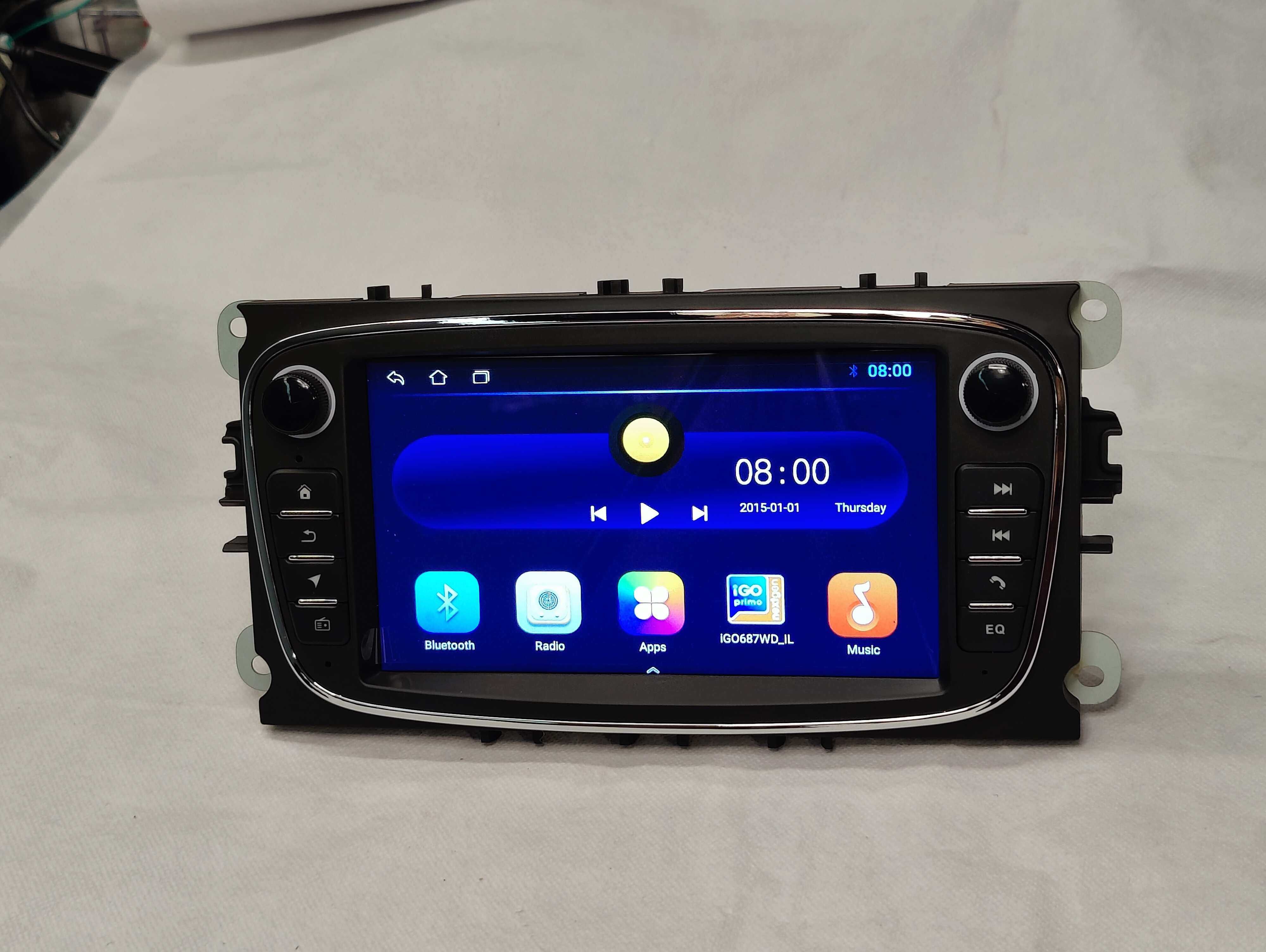 Radio 2 DIN Android para Ford C-MAX S-MAX Galaxy Focus - Novo - Preto