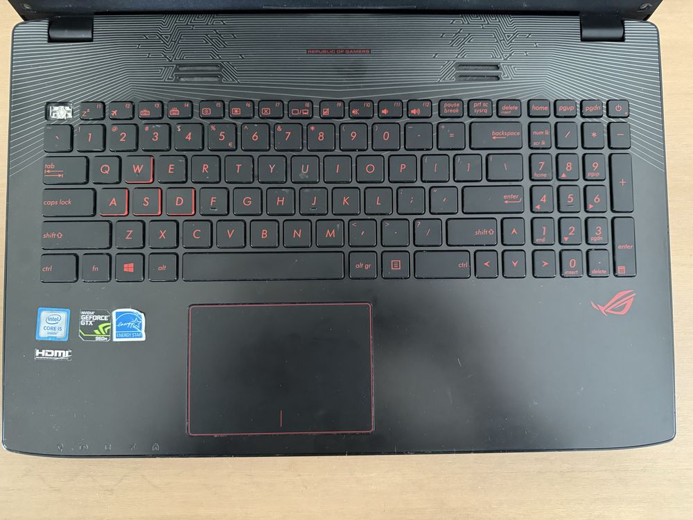Laptop gamingowy Asus RogGL552VW DDR4 8gb Ram 1tb HDD gtx960m i5