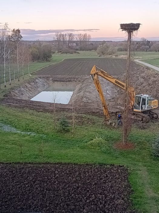 Kopanie stawów,pogłębienie ,regulacja rzek-koparka long reach z operat