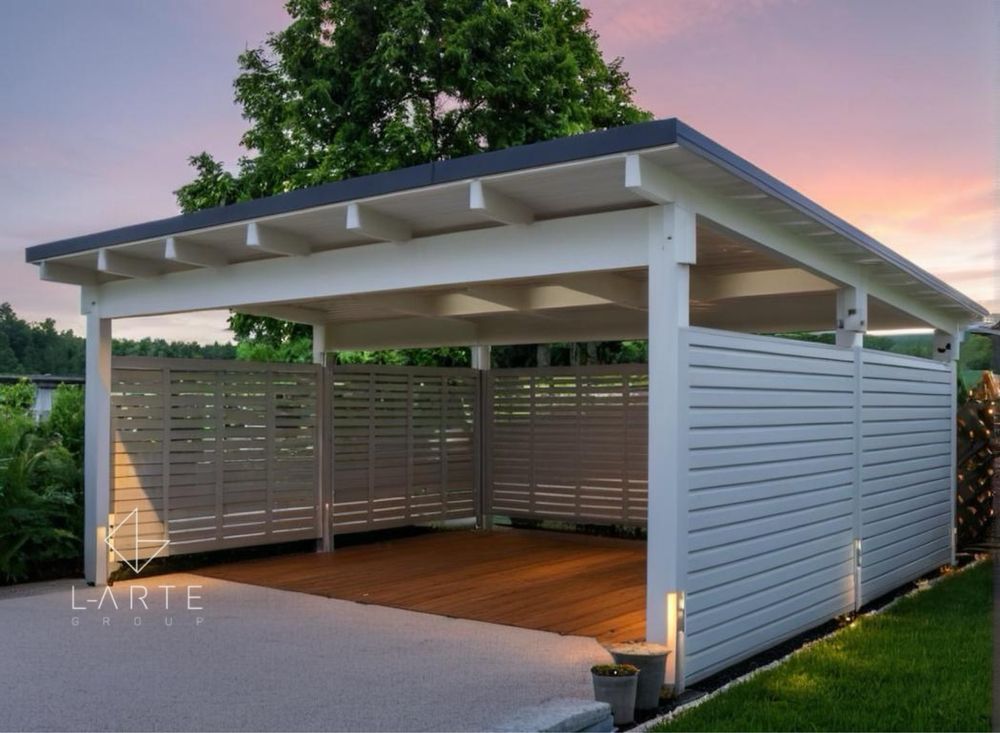 Carport 700x600 cm dwustanowiskowa wiata garażowa