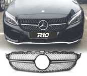 GRELHA FRONTAL MERCEDES CLASE C W205 14-18 LOOK AMG PRETO BRILHANTE DIAMANTE
