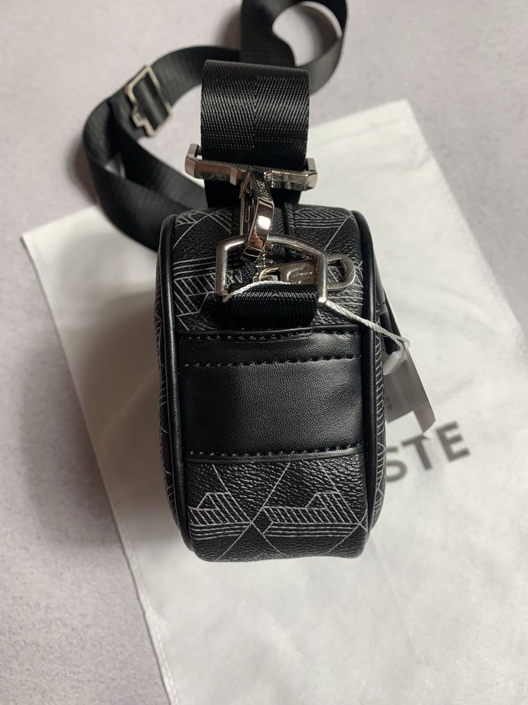 Сумка Lacoste Monogram Reporter Bag Black/Gray