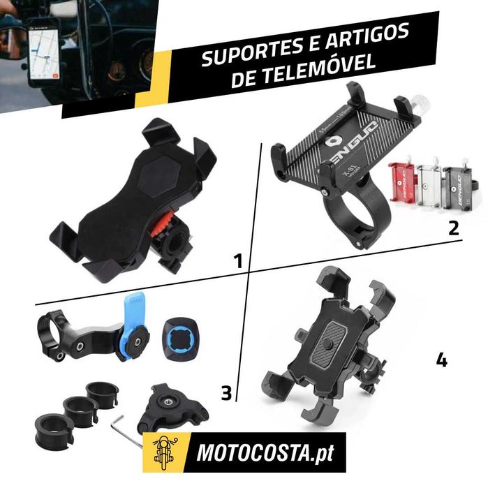 Suportes Telemóvel Moto - Carregamento Sem Fios e USB - MOTOCOSTA