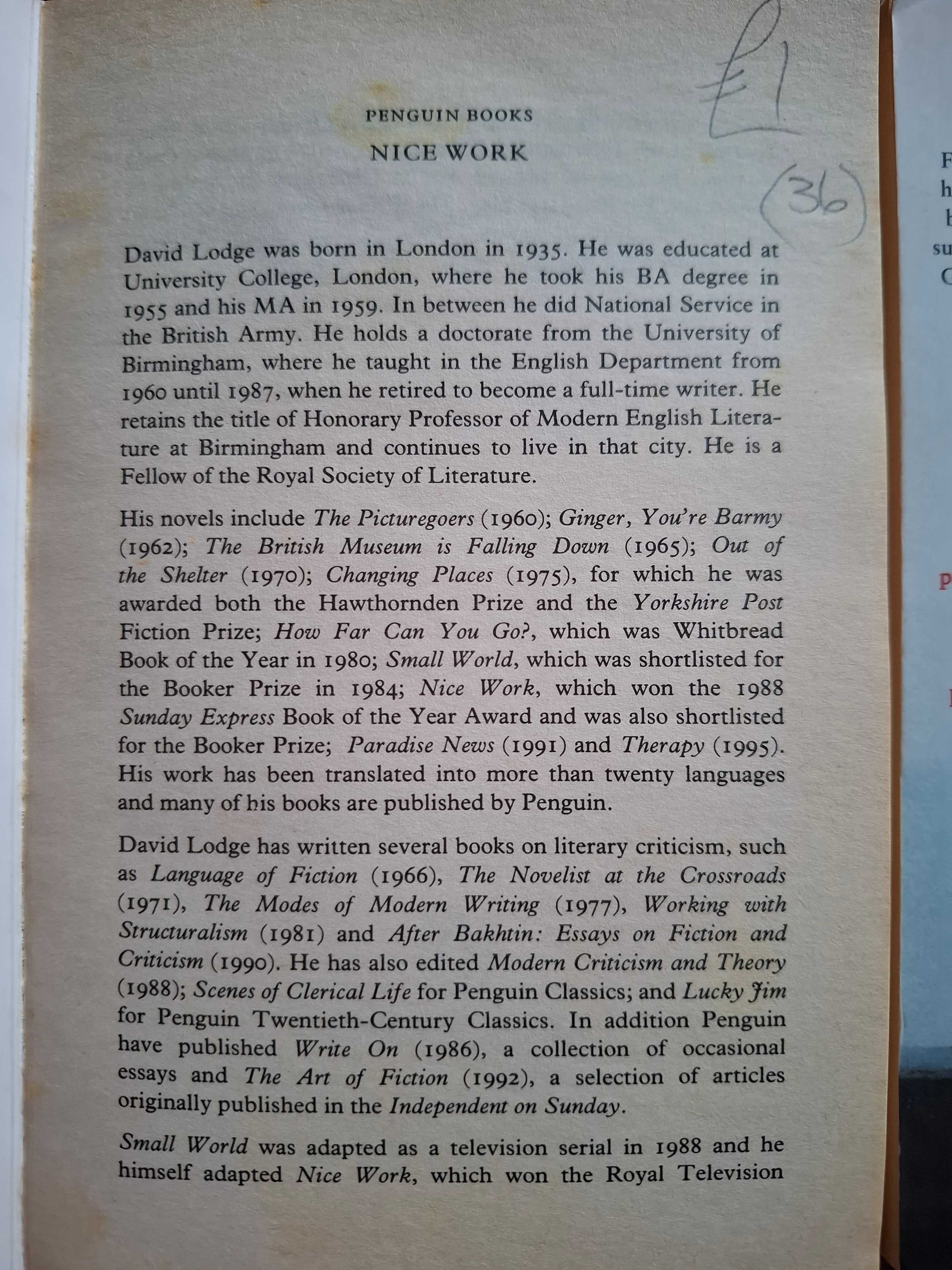 books in english - 2 książki po angielsku - David Lodge/Graham Swift