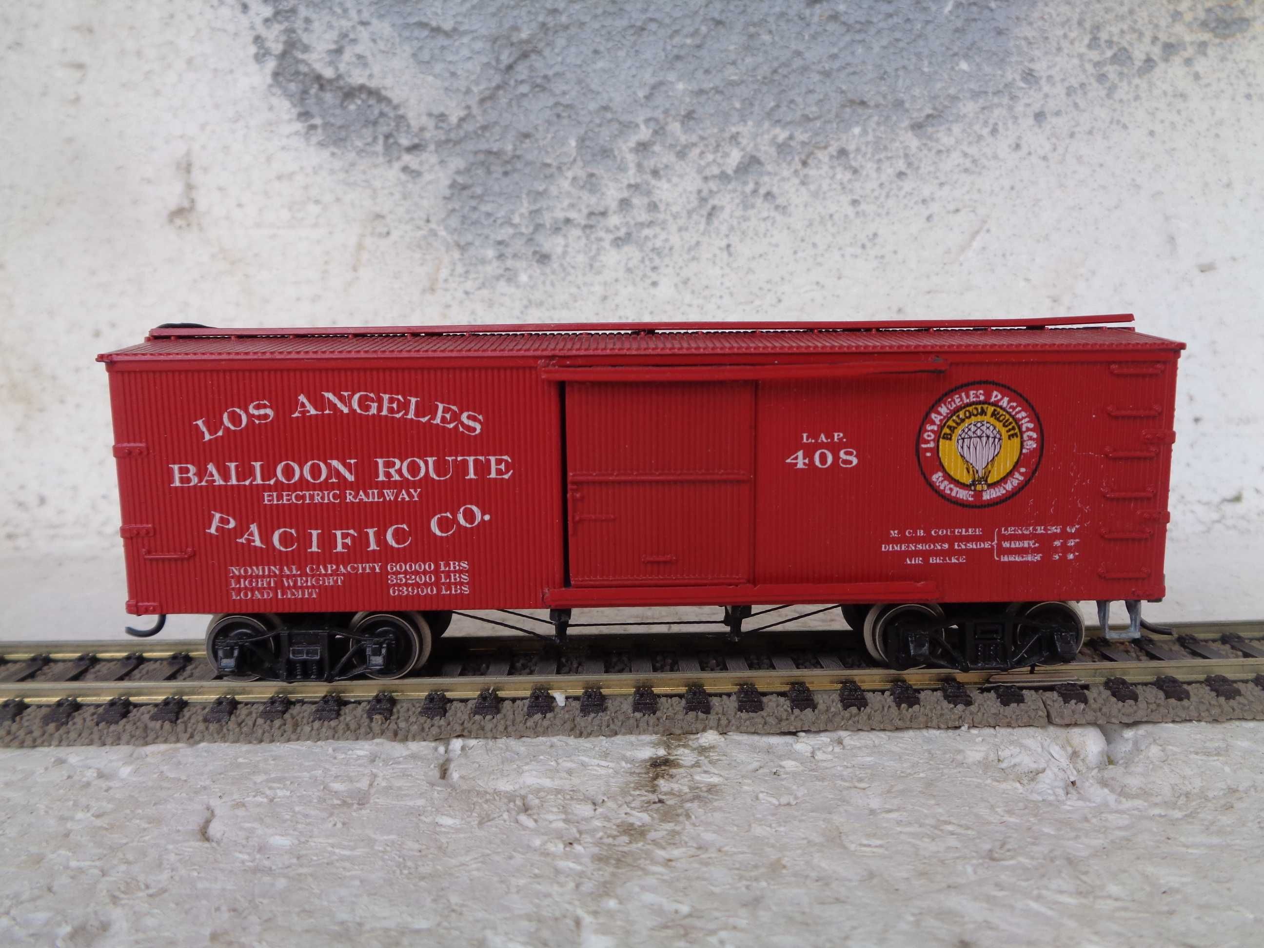 1:87 Vagão caixa fechada americano Los Angeles Pacific CO