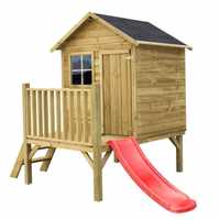 Domek dla dzieci Tomek drewniany ze zjeżdżalnią/bez z drewna OD RĘKI