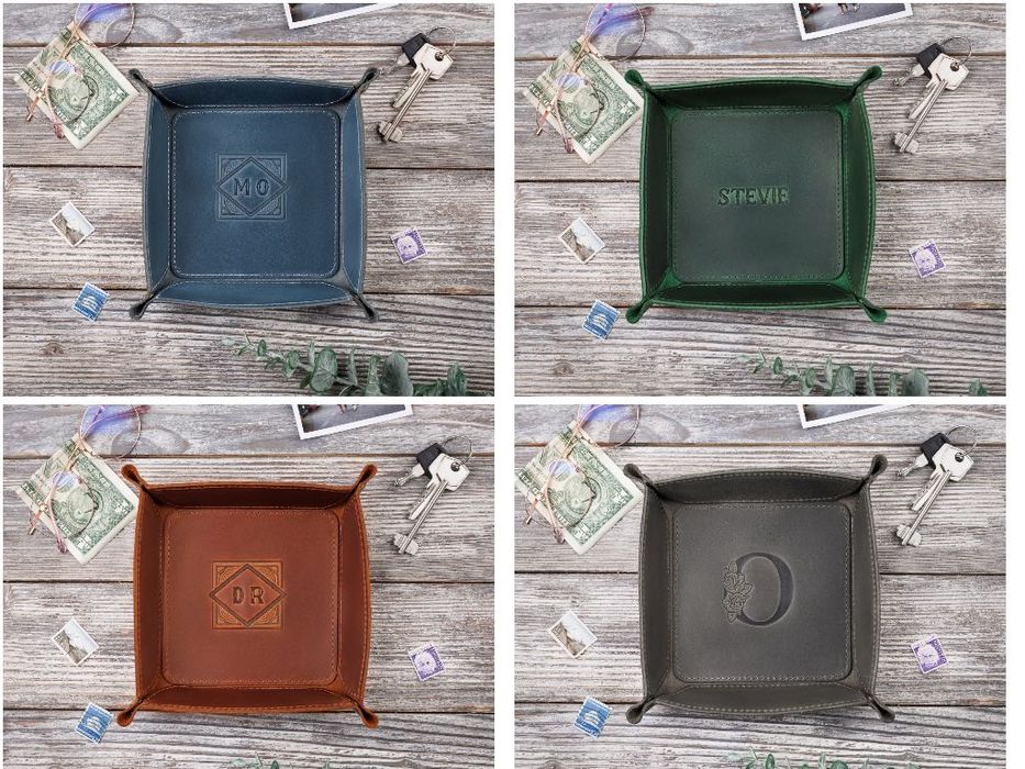 Персонализированный Кожаный Поднос Для Мелочей Органайзер ДекорПодарок