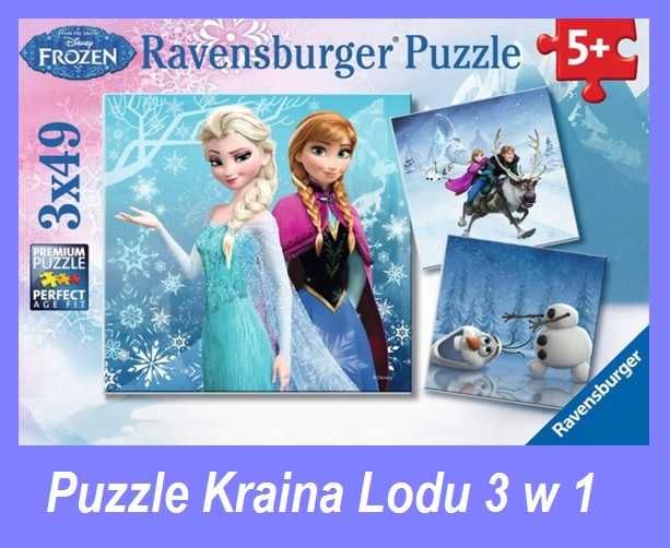 Ravensburger Puzzle 3 w 1 Frozen Kraina Lodu