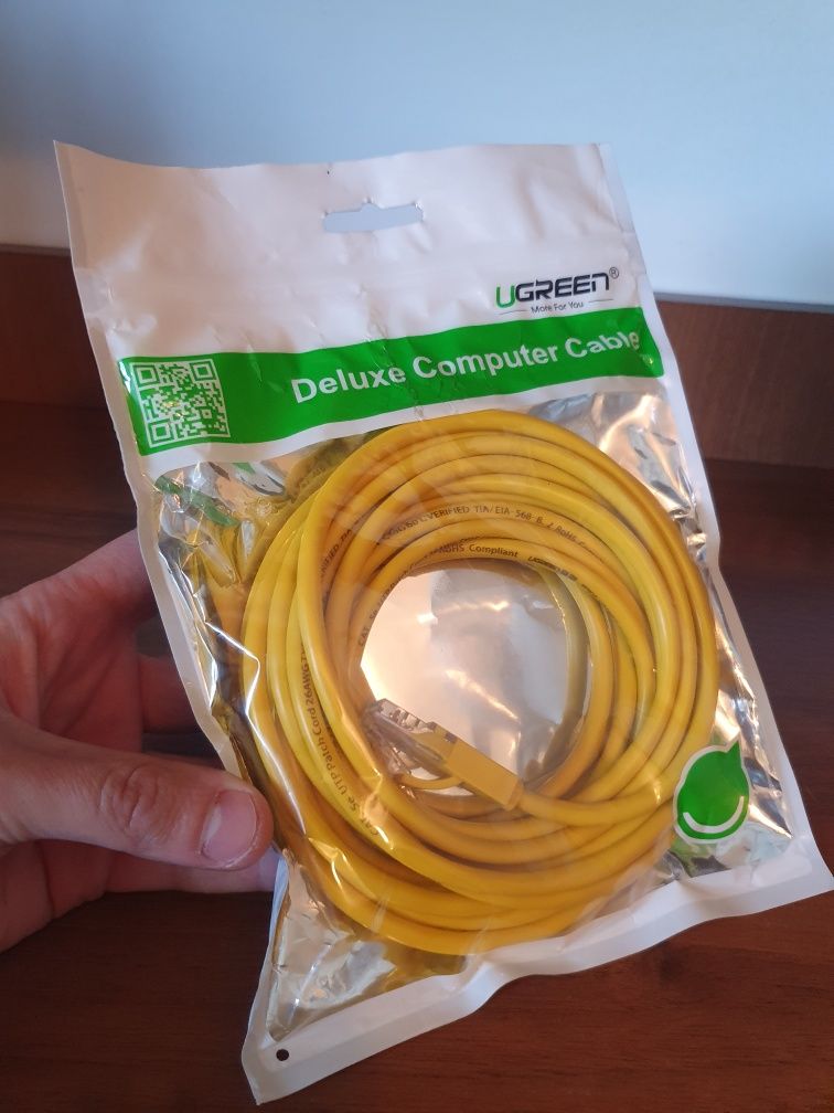 Патч-корд "Ugreen, Cat.5e, 5m, UTP, 26 AWG, TIA/EIA-568-B"