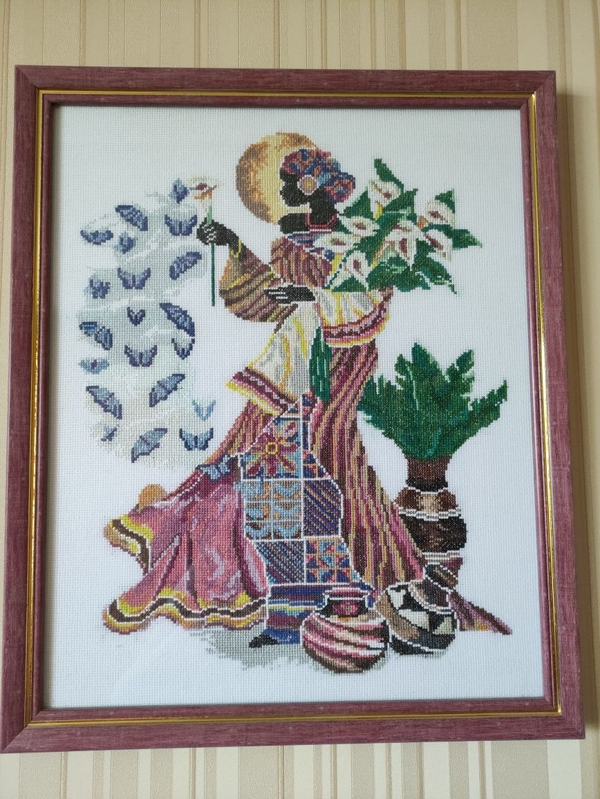 Картина Африканка вышивка крестик