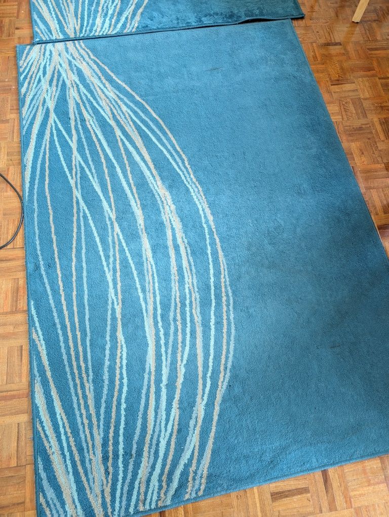Conjunto de Carpetes (2) de sala ou quarto em azul