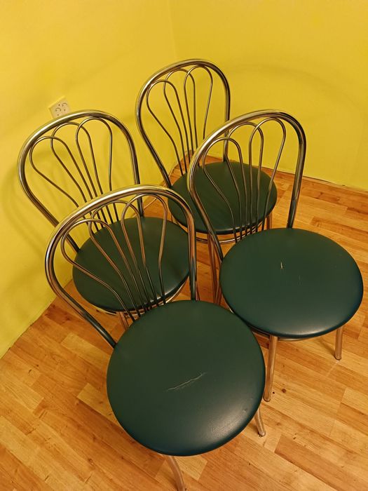 4 krzesła tulipan chromowane