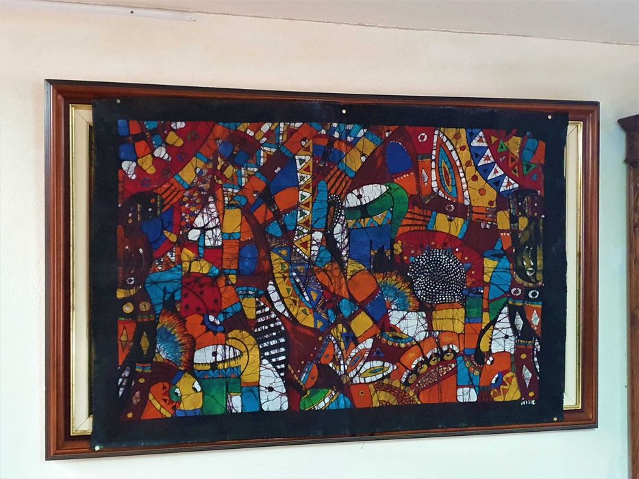 Batique Moçambicano - Tela Tecido Quadros Pintado Mao - Arte Africana