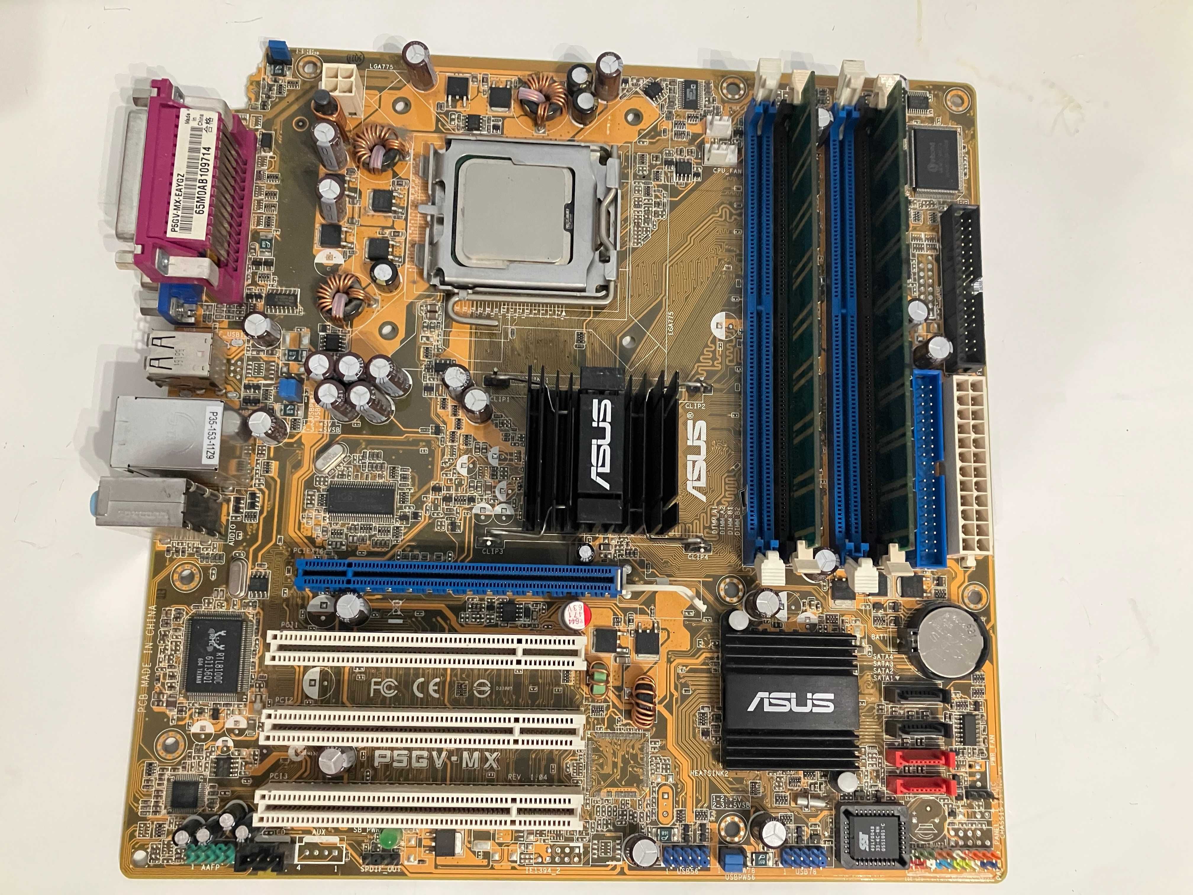 Материнская плата ASUS P5GV-MX + Intel Celeron D 326