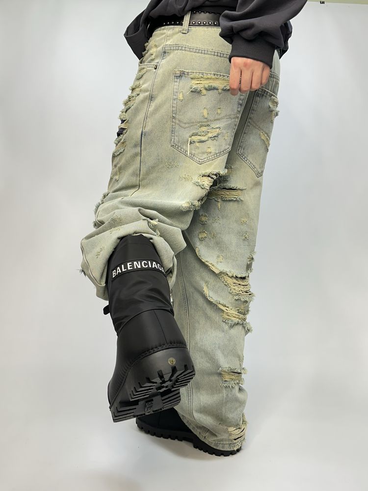 Рваные джинсы голубые distressed custom archive opium кастом штани M L