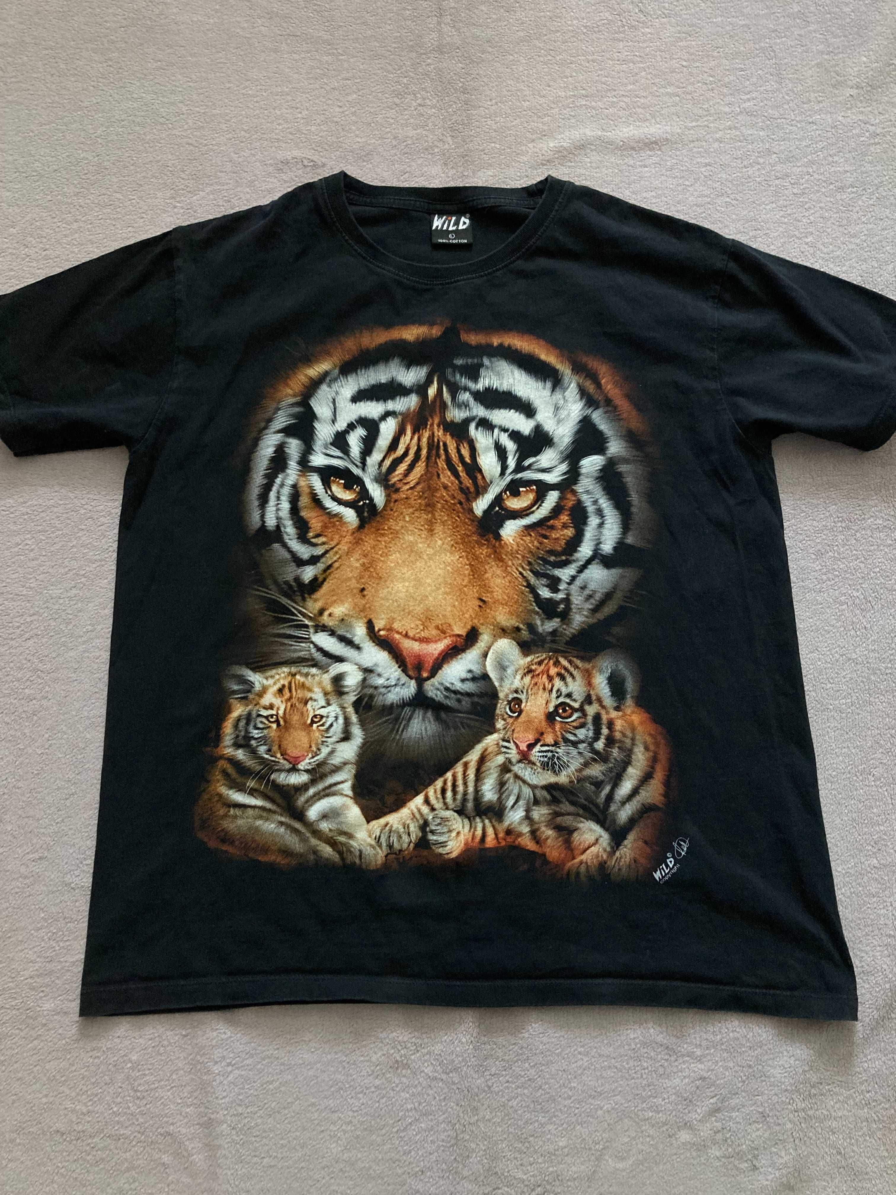 T-shirt krótki rękaw y2k streetwear wild tiger alternative