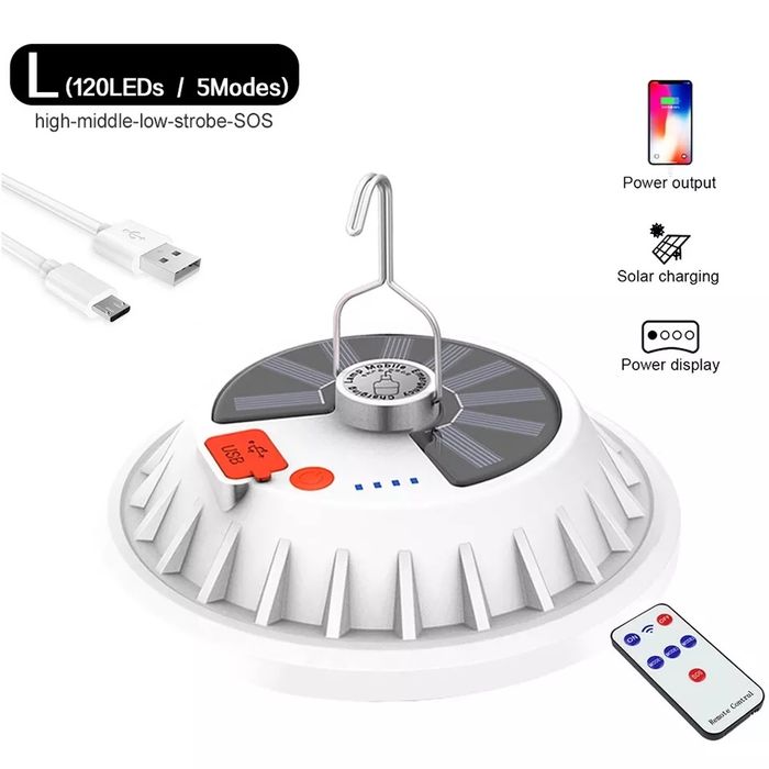 Лампа підвісна з сонячною панеллю та пультом