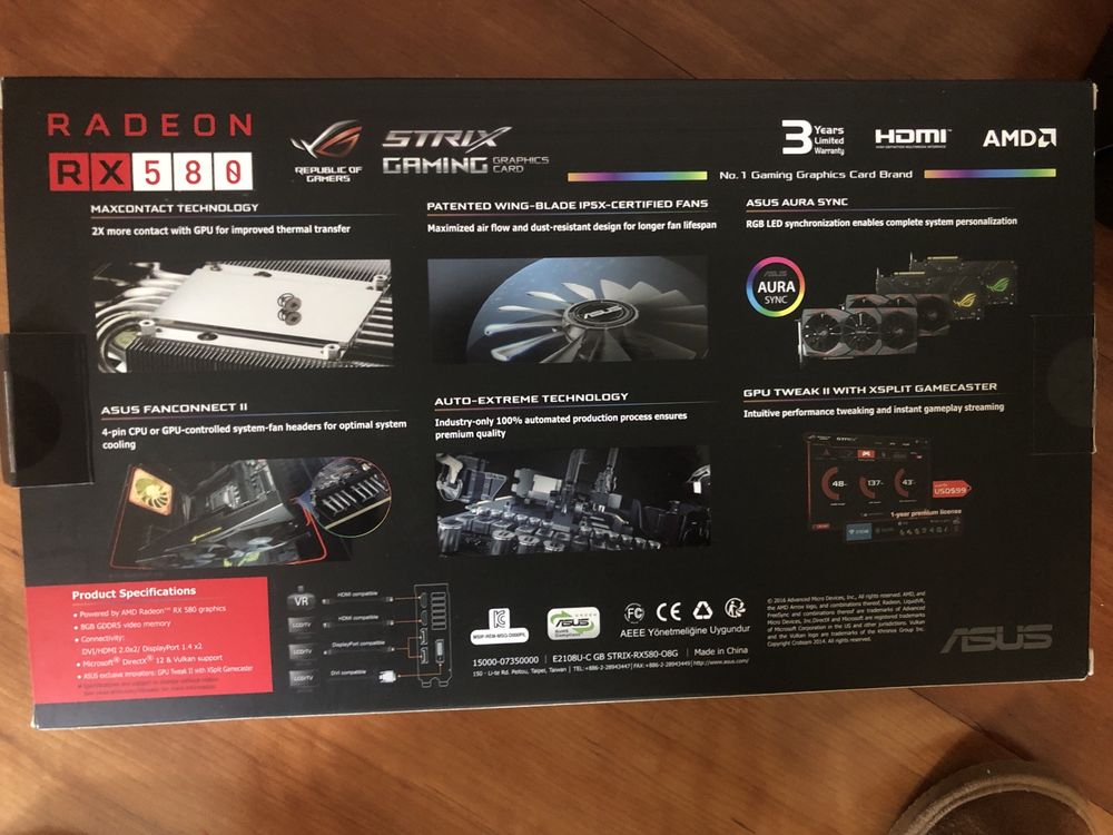 Radeon RX 580 8GB ROG STRIX OC - Estado Excelente