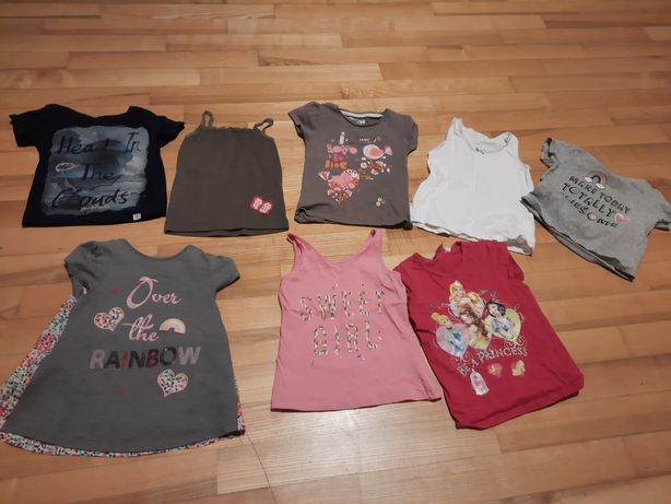 Bluzki krotki rekaw, dziewczynka, r 98, sukienka 98-104