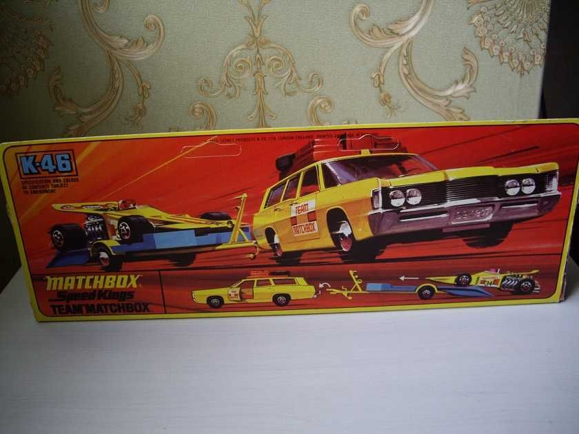 Matchbox Speed Kings MERCURY COMMUTER RACING Car & Trailer Unikat !!!